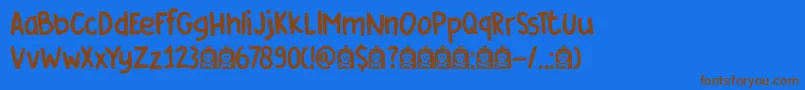 DkCoverUp Font – Brown Fonts on Blue Background