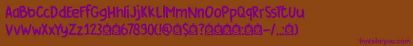 DkCoverUp Font – Purple Fonts on Brown Background