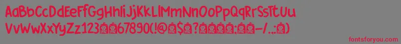 DkCoverUp Font – Red Fonts on Gray Background