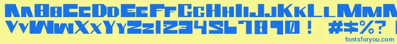 Czcionka RammsteinFontBy.Air – niebieskie czcionki na żółtym tle