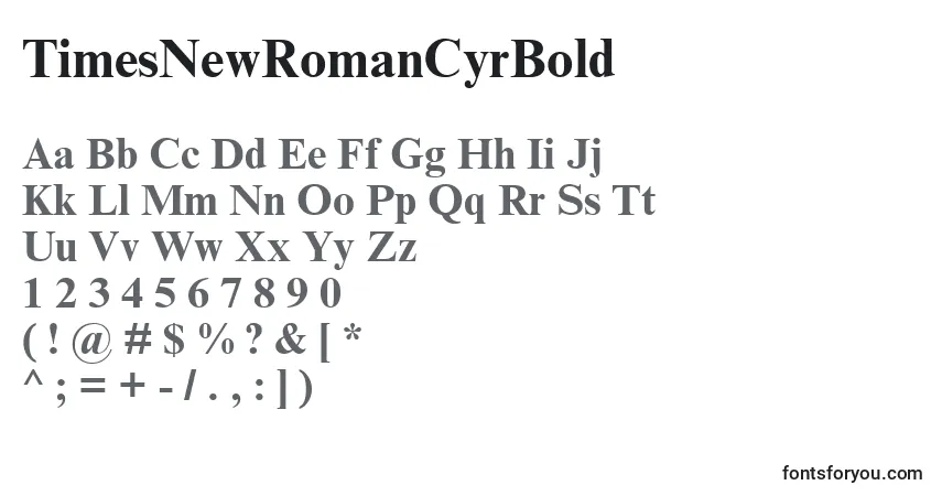 Schriftart TimesNewRomanCyrBold – Alphabet, Zahlen, spezielle Symbole
