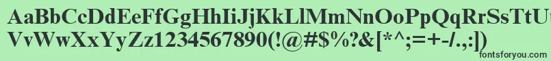 TimesNewRomanCyrBold-fontti – mustat fontit vihreällä taustalla