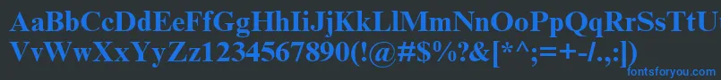 TimesNewRomanCyrBold Font – Blue Fonts on Black Background