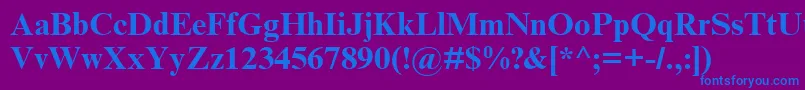 フォントTimesNewRomanCyrBold – 紫色の背景に青い文字
