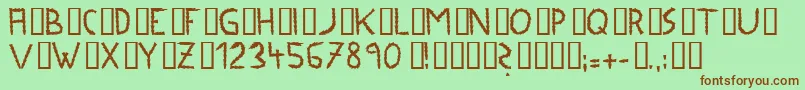 Palms Font – Brown Fonts on Green Background