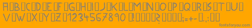 Palms-fontti – harmaat kirjasimet oranssilla taustalla