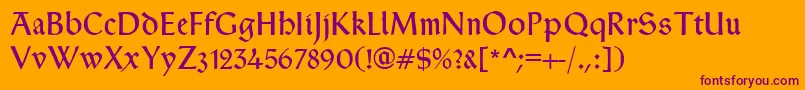 TypographerRotunda Font – Purple Fonts on Orange Background