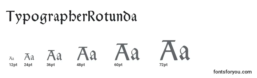 Rozmiary czcionki TypographerRotunda