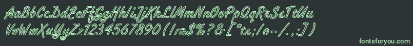 TropicaScriptLetPlain.1.0 Font – Green Fonts on Black Background