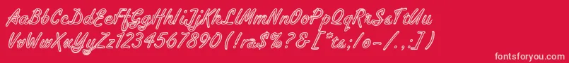 TropicaScriptLetPlain.1.0 Font – Pink Fonts on Red Background
