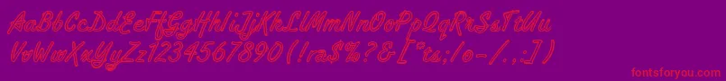 TropicaScriptLetPlain.1.0 Font – Red Fonts on Purple Background