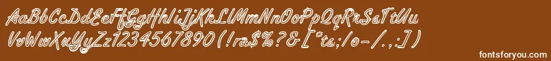 TropicaScriptLetPlain.1.0 Font – White Fonts on Brown Background