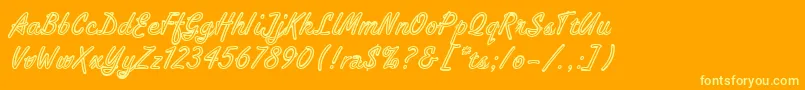 TropicaScriptLetPlain.1.0 Font – Yellow Fonts on Orange Background