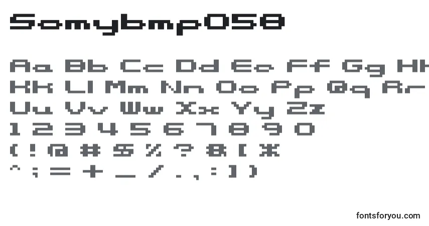 Czcionka Somybmp058 – alfabet, cyfry, specjalne znaki