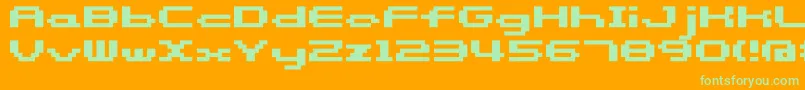 Somybmp058 Font – Green Fonts on Orange Background