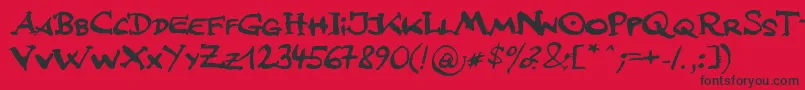 JfsLetteringMultilingua Font – Black Fonts on Red Background