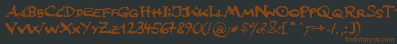 JfsLetteringMultilingua Font – Brown Fonts on Black Background