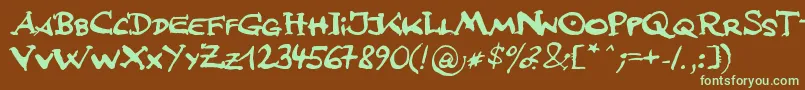 JfsLetteringMultilingua Font – Green Fonts on Brown Background