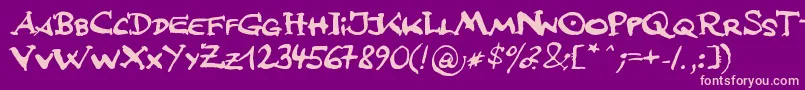 JfsLetteringMultilingua Font – Pink Fonts on Purple Background