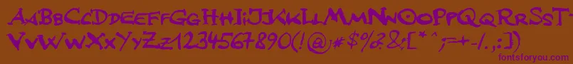 JfsLetteringMultilingua Font – Purple Fonts on Brown Background