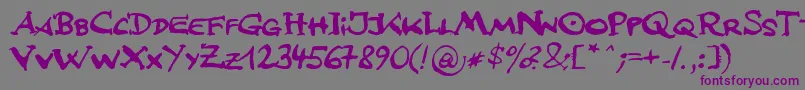JfsLetteringMultilingua Font – Purple Fonts on Gray Background