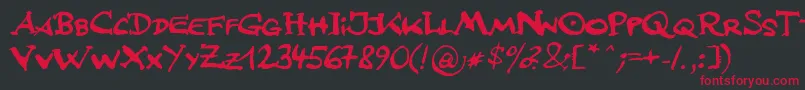 JfsLetteringMultilingua Font – Red Fonts on Black Background