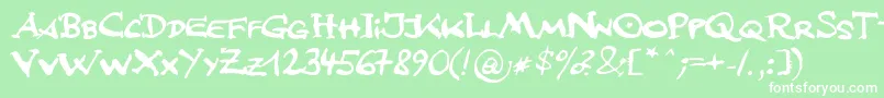 JfsLetteringMultilingua Font – White Fonts on Green Background