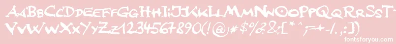 JfsLetteringMultilingua Font – White Fonts on Pink Background