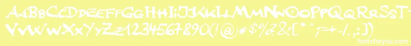 JfsLetteringMultilingua Font – White Fonts on Yellow Background