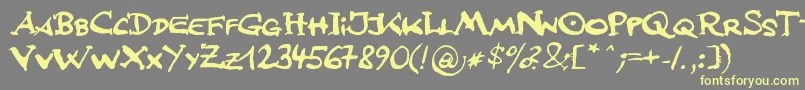 JfsLetteringMultilingua Font – Yellow Fonts on Gray Background