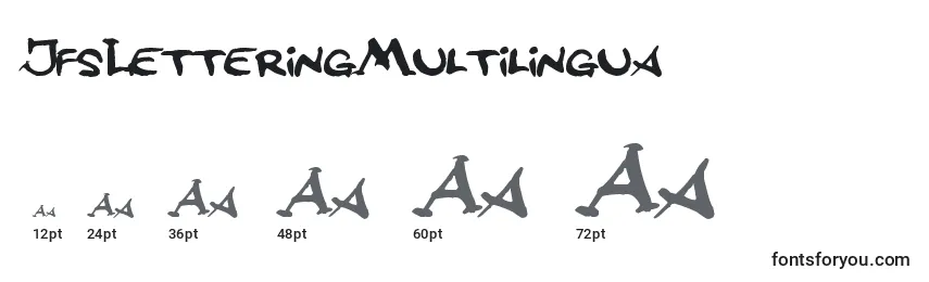 JfsLetteringMultilingua Font Sizes