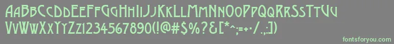 フォントAModernocaps – 灰色の背景に緑のフォント