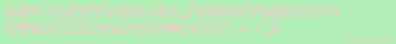 Więcej informacji o czcionce AModernocaps Czcionka AModernocaps – różowe czcionki na zielonym tle