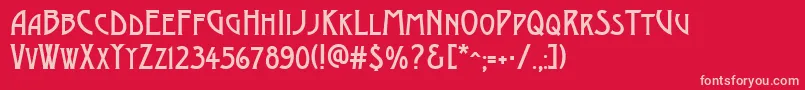 AModernocaps Font – Pink Fonts on Red Background