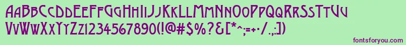 AModernocaps Font – Purple Fonts on Green Background