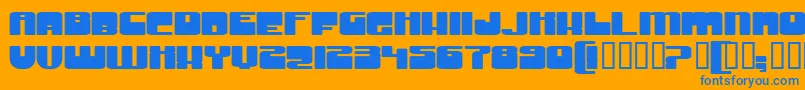 GrooveMachineExpuprightBold Font – Blue Fonts on Orange Background