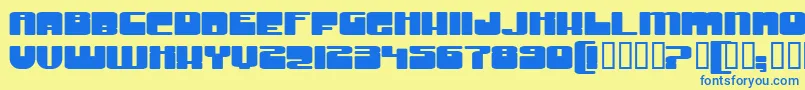 GrooveMachineExpuprightBold Font – Blue Fonts on Yellow Background