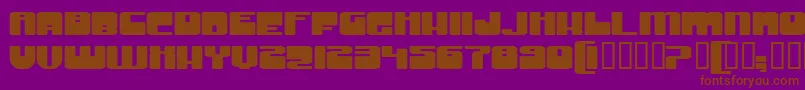 フォントGrooveMachineExpuprightBold – 紫色の背景に茶色のフォント