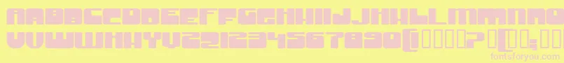 GrooveMachineExpuprightBold-fontti – vaaleanpunaiset fontit keltaisella taustalla