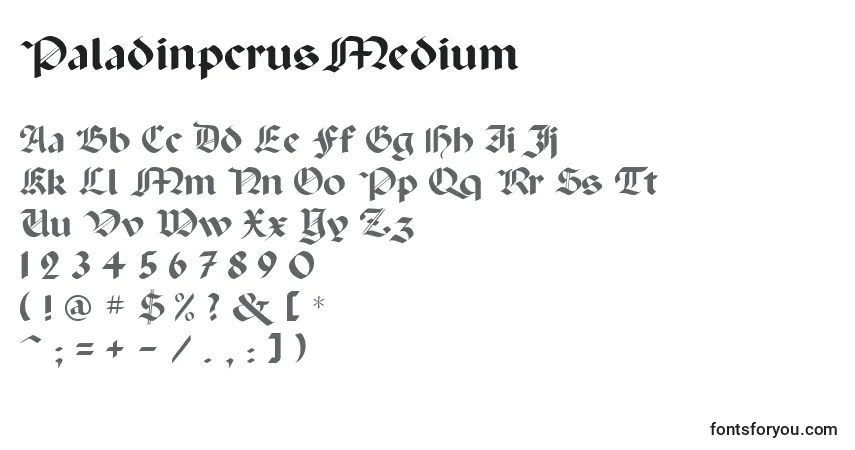A fonte PaladinpcrusMedium – alfabeto, números, caracteres especiais