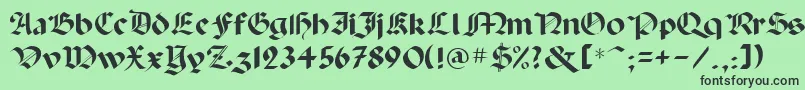 フォントPaladinpcrusMedium – 緑の背景に黒い文字