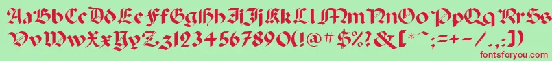 PaladinpcrusMedium Font – Red Fonts on Green Background