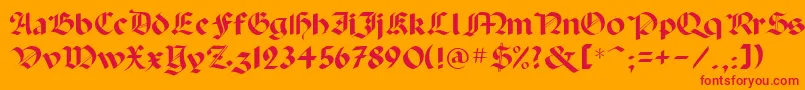 PaladinpcrusMedium Font – Red Fonts on Orange Background