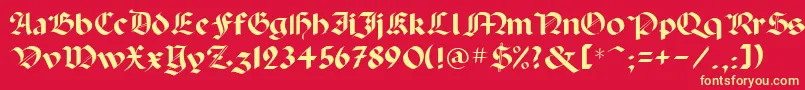 PaladinpcrusMedium Font – Yellow Fonts on Red Background