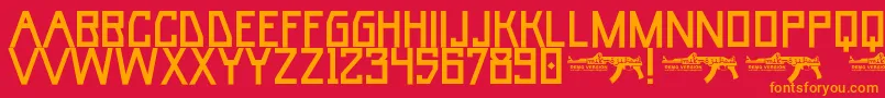 UmarBase Font – Orange Fonts on Red Background
