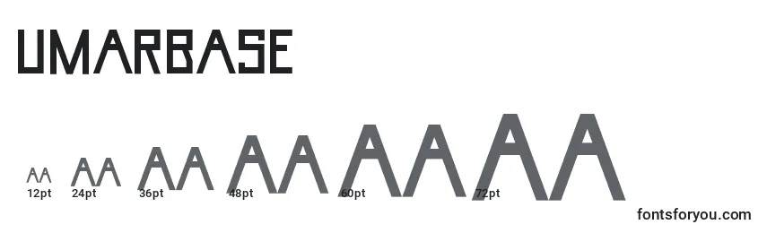 UmarBase Font Sizes
