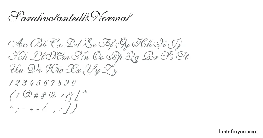 Schriftart SarahvolantedbNormal – Alphabet, Zahlen, spezielle Symbole
