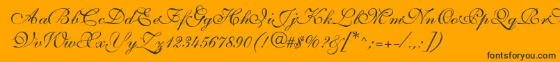 SarahvolantedbNormal-Schriftart – Schwarze Schriften auf orangefarbenem Hintergrund