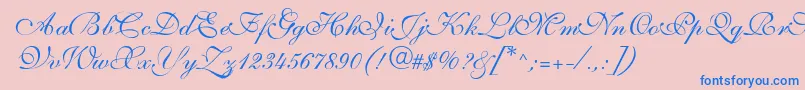 SarahvolantedbNormal Font – Blue Fonts on Pink Background