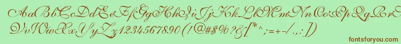 SarahvolantedbNormal Font – Brown Fonts on Green Background